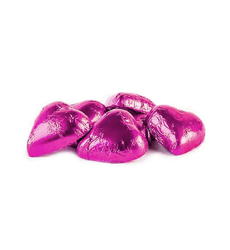 Pink Chocolate Foil Hearts